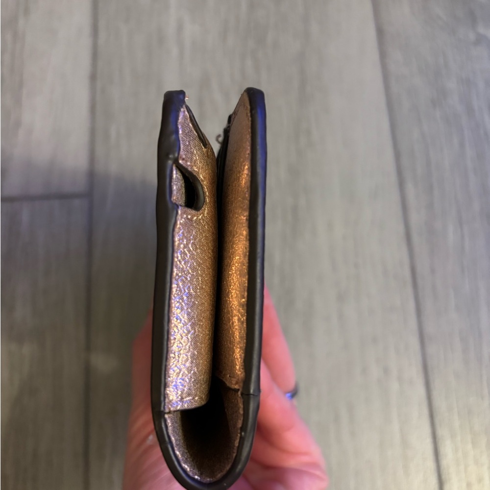 Anne Klein Peach Pink & Gold Bow Accent Cellphone Wallet - Picture 5 of 13